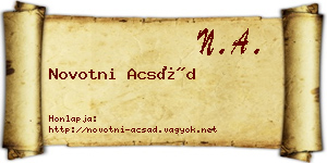 Novotni Acsád névjegykártya